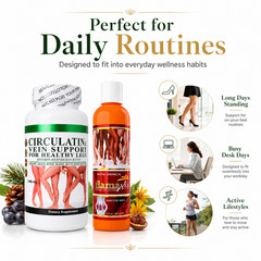 Circulation & Vein Support 60 Capsules + cream gel leg veins support circulation
