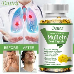 Mullein Leaf Capsules Support Lung Cleanse Respiratory Function 120 Softgels