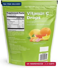 Amazon Basic Care Vitamin C Supplement Drops, Lemon, Orange & Grapefruit, 140 co