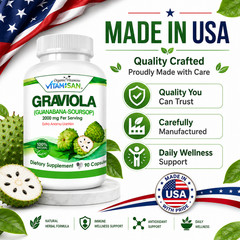 Soursop Graviola Capsules Leaf & Fruit Extract 270 Capsules High Potency
