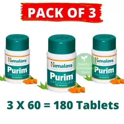 3 x Himalaya Purim Tablets (180 Count) – Detox Support & Skin Health