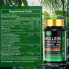 18-in-1 lung complex Mullein Extract Supplement, for Lungs Detox and Cleanse USA