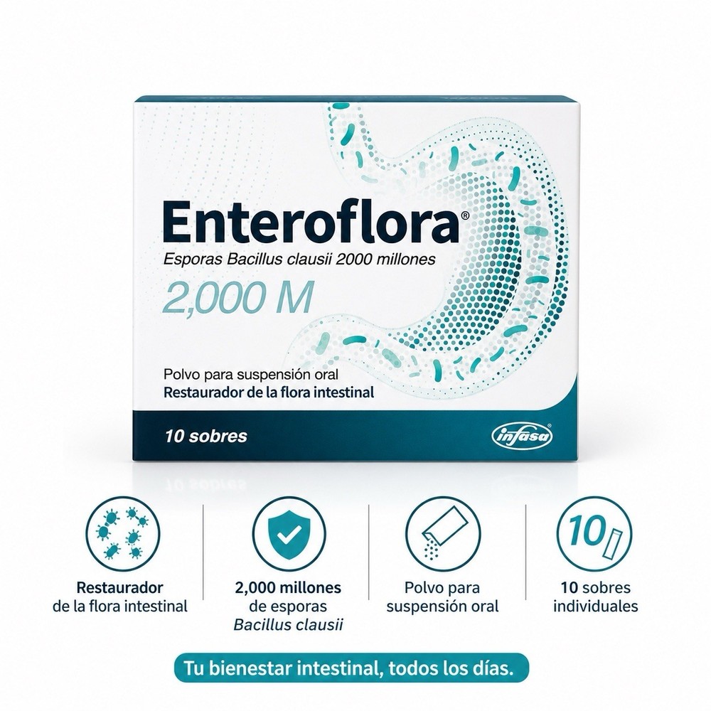 Enteroflora 2000M Bacillus Clausii Probiotic 10 Sachets Intestinal Flora Support