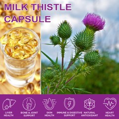 Milk Thistle Extract 1000MG Liver Cleanse Support 120 Capsules W/ Dandelion Root