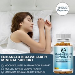Coenzyme Q-10 200mg Antioxidant Magnesium Glycinate 500mg For Sleep Heart Health