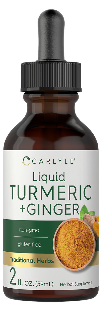 Liquid Turmeric and Ginger | 2 fl oz | with Black Pepper | Vegan | by Carlyle