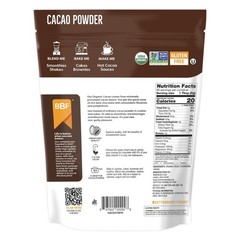 Organic Cacao Powder, Rich Chocolate, Non-GMO, Gluten-Free, 16 oz Cocoa Bag