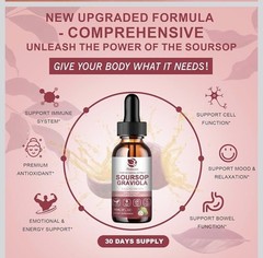 Soursop Graviola /Liquid Drops /1800mg/Antioxidant Support/2 Fl. Oz/ BB 05/2026