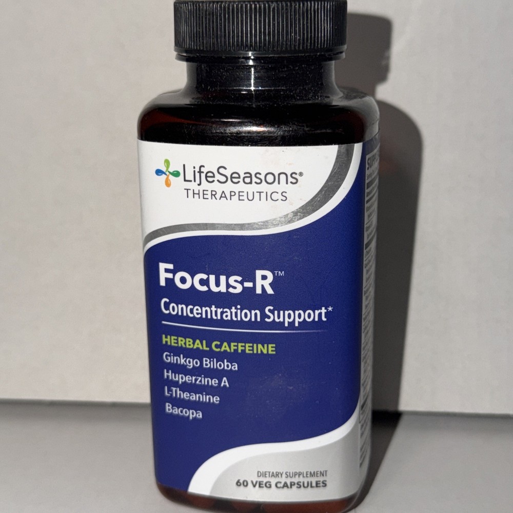 Life Seasons Focus R Concentration Support Herbal Caffeine 60 Caps, Exp 12/26 FS