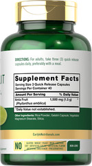 Amla Capsules | 1500mg | 120 Count | Amalaki Fruit | Non-GMO | by Carlyle