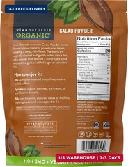 Organic Cacao Powder, Unsweetened, 1 lb (454 g) – Rich Dark Chocolate Flavor