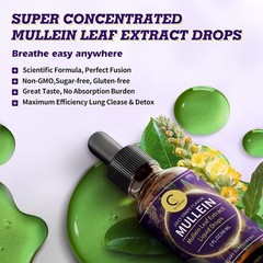 Mullein Leaf Extract Organic Lung Cleanse Drops for Lung Health Natural Herbal