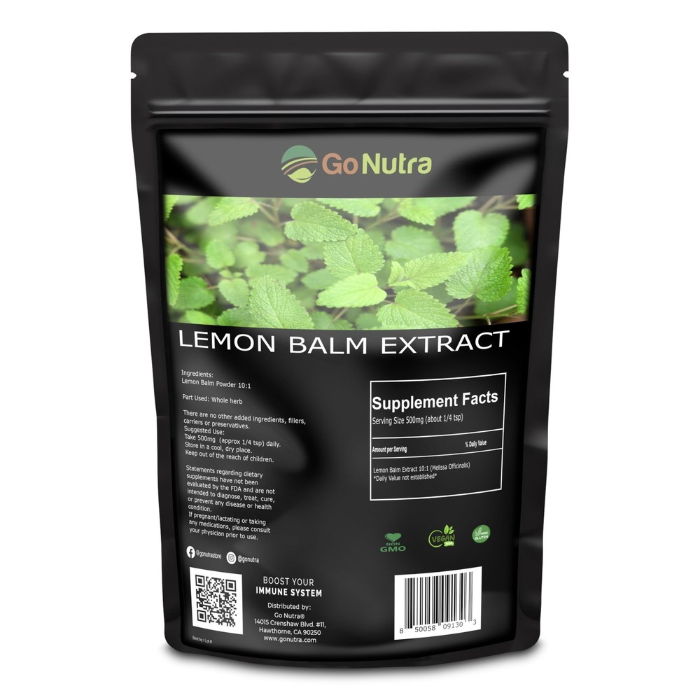 Lemon Balm Extract Powder 10:1 Strength Potent – Melissa Herbal Supplement 8 oz