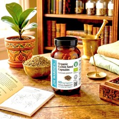 DR WAKDE’S Organic Cumin Seed Capsules, Organic | 60 Veg Caps | Ayurvedic Sup…