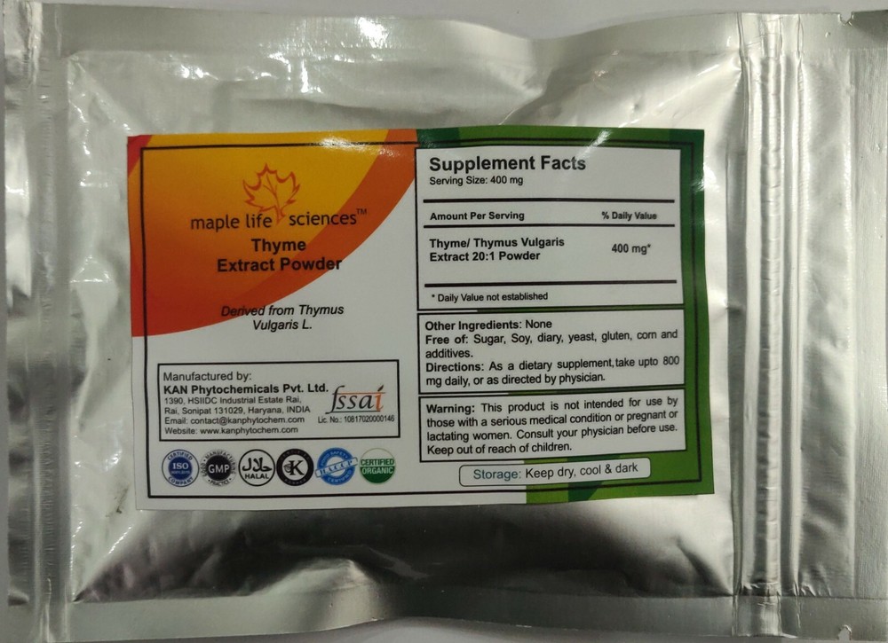 Thyme Extract 20:1 Thymol, No Fillers Pure & High Quality Extract Powder