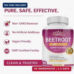 Organic Beet Root Powder 1500mg – High Potency for Heart Health, Energy & Stamin