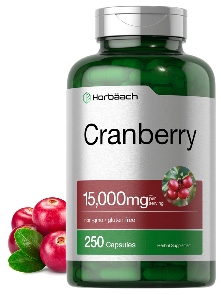 Cranberry + Vitamin C | 15,000mg | 250 Capsules | Non-GMO | by Horbaach