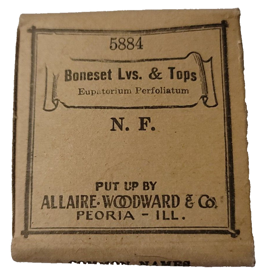 NOS Boneset Lvs. & Tops Eupatorium Perfoliatum 5884 N.F. Allaire-Woodward & CO