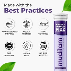 Muditam Ayurved Jamun Fizz | 120 Effervescent Tablet 2 Months Pack Balance Sugar