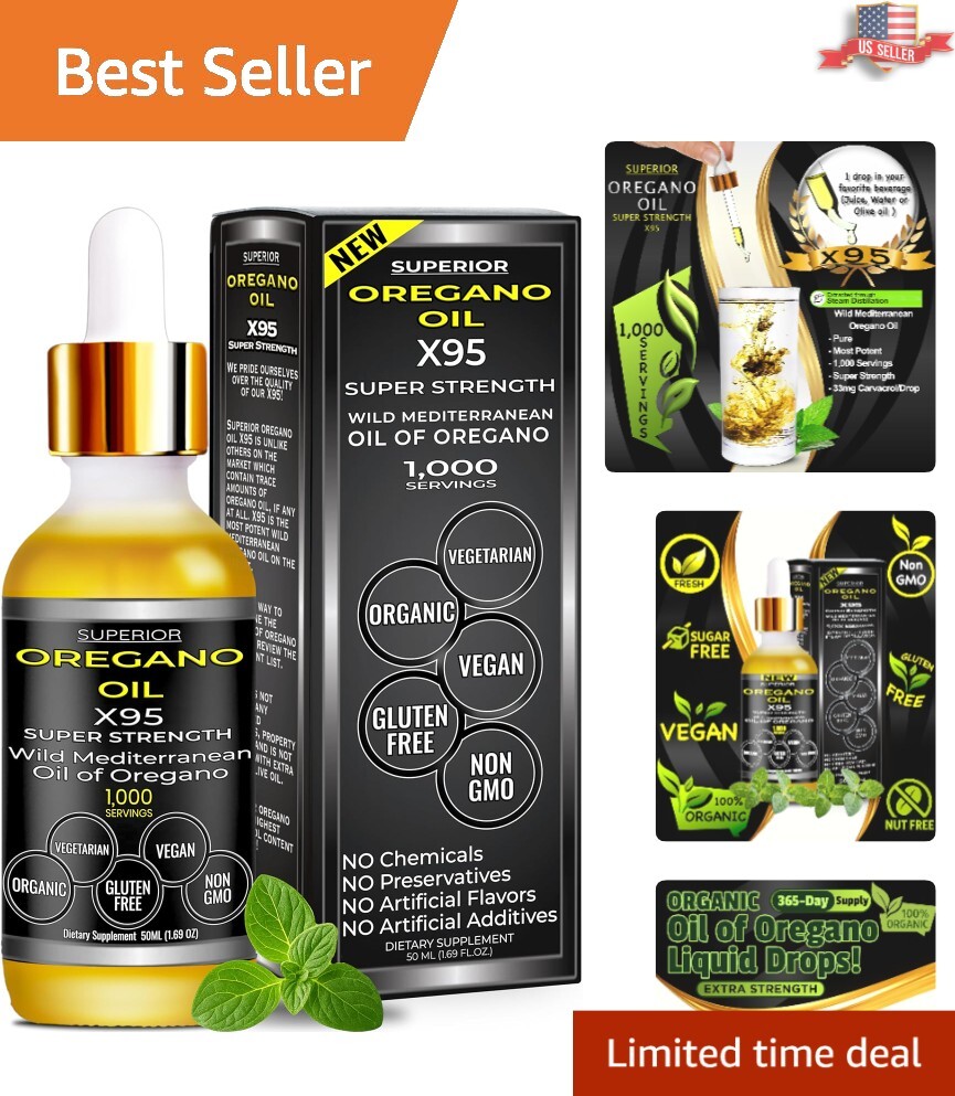Pure Undiluted Oregano Oil Drops – 1.69 Fl Oz, Food Grade for Health Enthusiasts