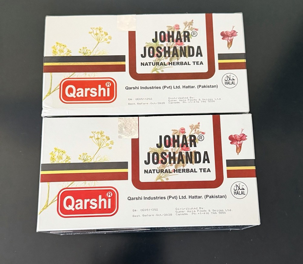 Qarshi Johar Joshanda Natural Herbal Tea 2 Boxes 60 Sachets Herbal Tea