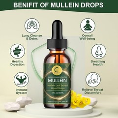 Mullein Leaf Extract Drops Support Lung Cleanse Immune Health Natural Herbal