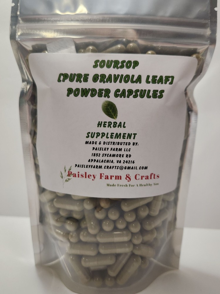 Soursop [Graviola Leaf] Powder Capsules – Made Fresh On Demand!