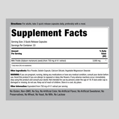 Milk Thistle Extract | 3000mg | 100 Capsules | Non-GMO | by Piping Rock