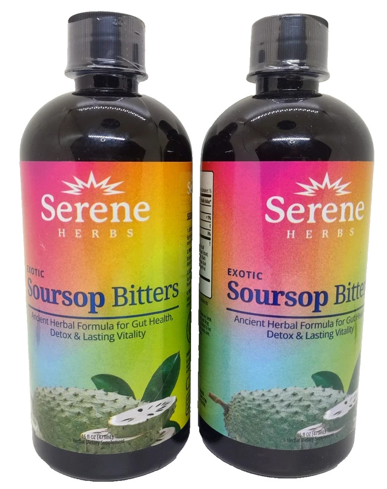 2X Serene Herb Exotic Soursop Bitters Liquid Gut Health Detox Lasting Vitality