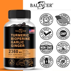 Curcumin Turmeric Highest Potency 95% 2360mg containing BioPerine Garlic Ginger