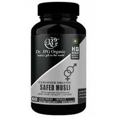 4x Dr. JPG Organic ISO & GMP Certified Safed Musli 60 caps for energy & stamina