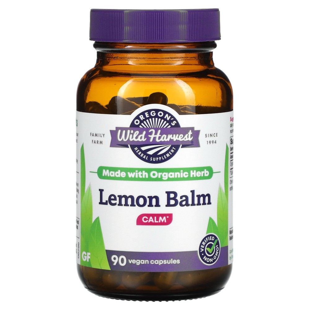 Oregon s Wild Harvest Lemon Balm 90 Vegetarian Capsules Dairy-Free, Gluten-Free,