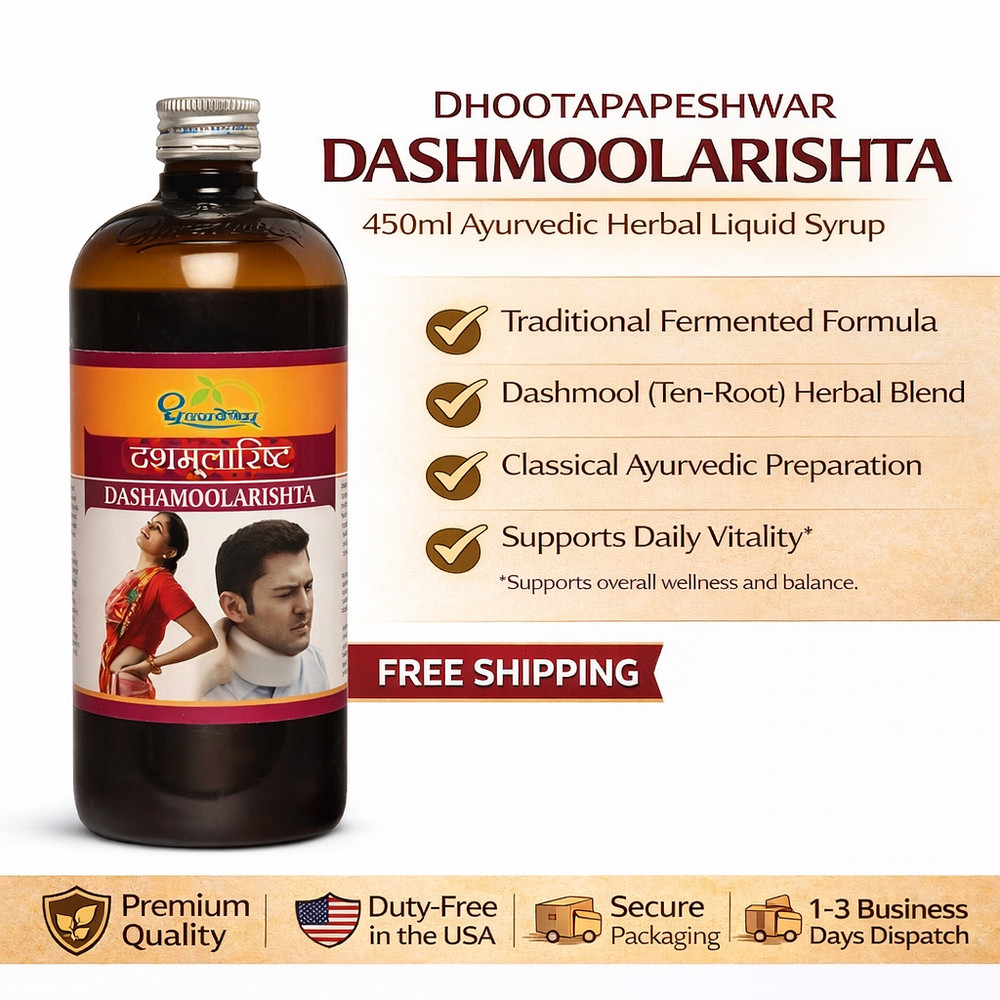 Dhootapapeshwar Dashmoolarishta 450ml Ayurvedic Herbal Liquid Syrup