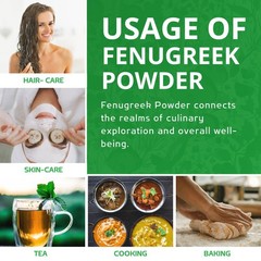 Organic Fenugreek Powder 7oz Bag – Gluten Free, Non-GMO, Methi Powder, Pure, Raw