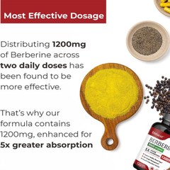 BERBERINE+Black pepper 1200MG extract capsules PER SERVINE Healthy Blood Sugar