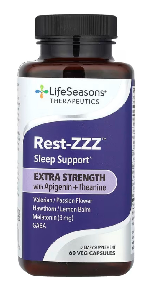 LifeSeasons, Rest-ZZZ™ EXTRA STRENGTH With Apigenin +Theanine, 60 Veg Capsules