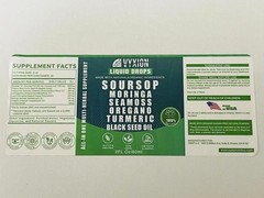 Soursop Bitters Liquid Drops 10 in 1 with Sea Moss, Moringa, Turmeric, Black See