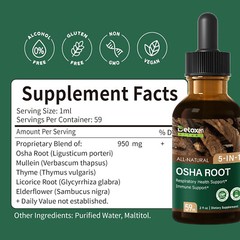 DetoxenNATURE OSHA Root Herbal Tincture for Respiratory & Immune Health Support