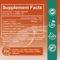 Turmeric Curcumin & Black Pepper Bioperine Powder 95% Antioxidant High Potency