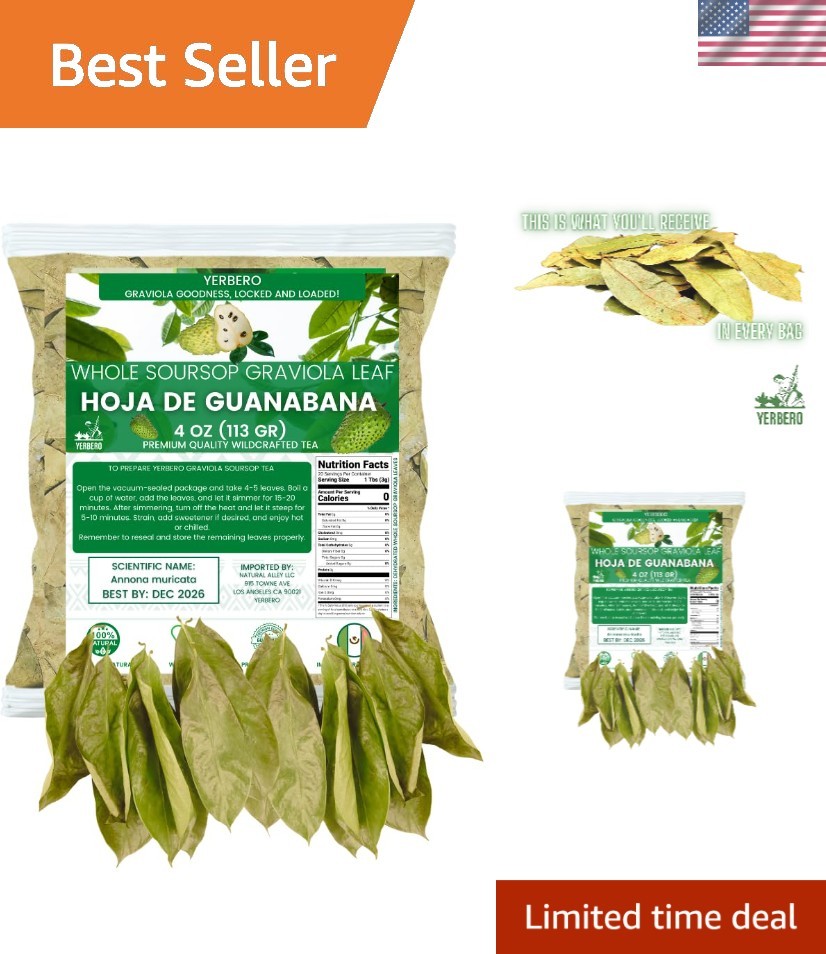 Graviola Soursop Leaves 4oz – Wildcrafted Tea for Refreshing Relaxation