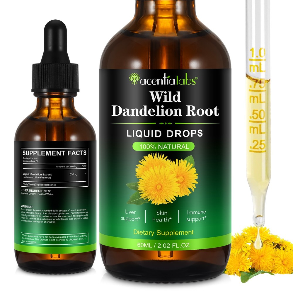60ML Dandelion Root OIL Tincture Organic | Digestive, Respiratory, Alcohol-Free