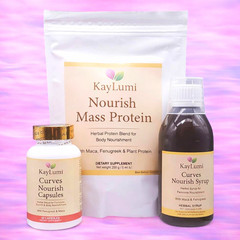 KayLumi Herbal Blend: Mass Protein 200g + Curves Nourish Caps 60 + Syrup 1000ml
