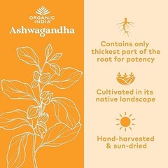 ORGANIC INDIA Ashwagandha Capsules – Natural Stress Support | 180 Vegan Capsules