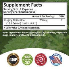 Stinging Nettle Root Capsules 7500mg – Support Prostate and Urinary Tract Health