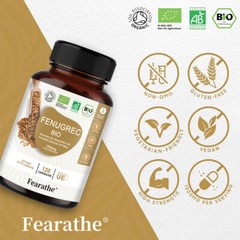 Organic Fenugreek Powder Capsules 1500mg Protein & Vitamin Supplements