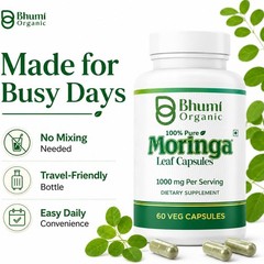 Moringa Powder Capsules 800mg of Pure Nutrient-Rich Moringa Powder 60