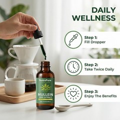 Organic Mullein Extract Drops – Lung Health Support, Detox & Immune Boost – 2oz