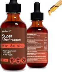 Herbana Mushroom Complex Liquid Drops 2oz Lions Mane Cordyceps Shiitake Reishi