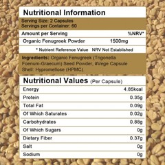 Fenugreek Seed 1500mg, 30 to 120 Capsules – Gluten Free & Non-GMO