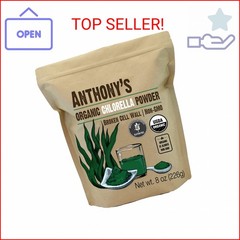 Anthony’s Organic Chlorella Powder, 8 oz, Non GMO, Gluten Free, Broken Cell Wall